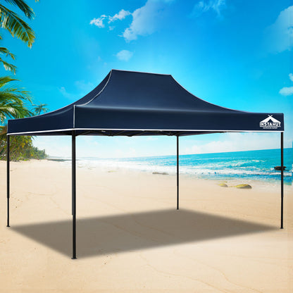 Instahut Gazebo Pop Up Marquee 3x4.5m Outdoor Tent Folding Wedding Gazebos Navy