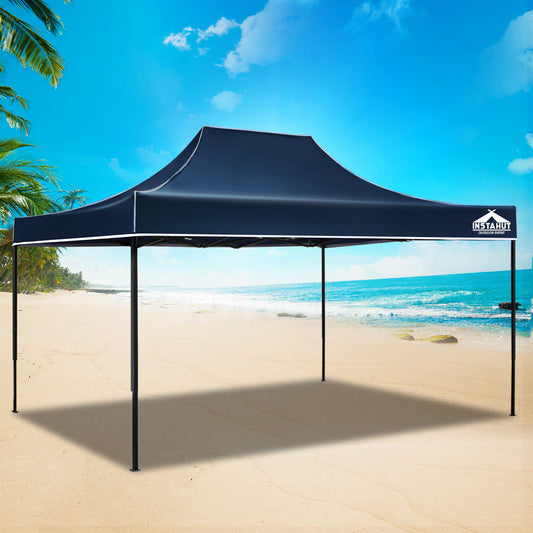 Instahut Gazebo Pop Up Marquee 3x4.5m Outdoor Tent Folding Wedding Gazebos Navy