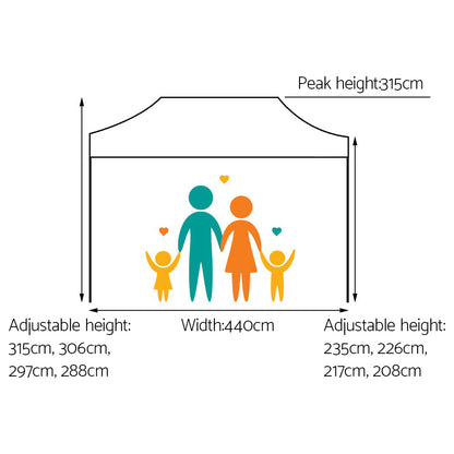 Gazebo Pop Up Marquee 3X4.5 Folding Tent 500D Oxford Fabric White