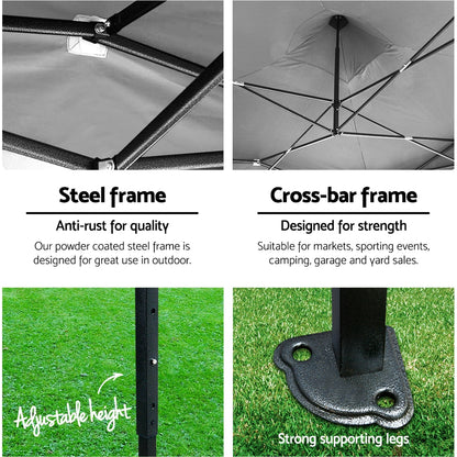 Gazebo Pop Up Marquee 3X4.5 Folding Tent 500D Oxford Fabric White