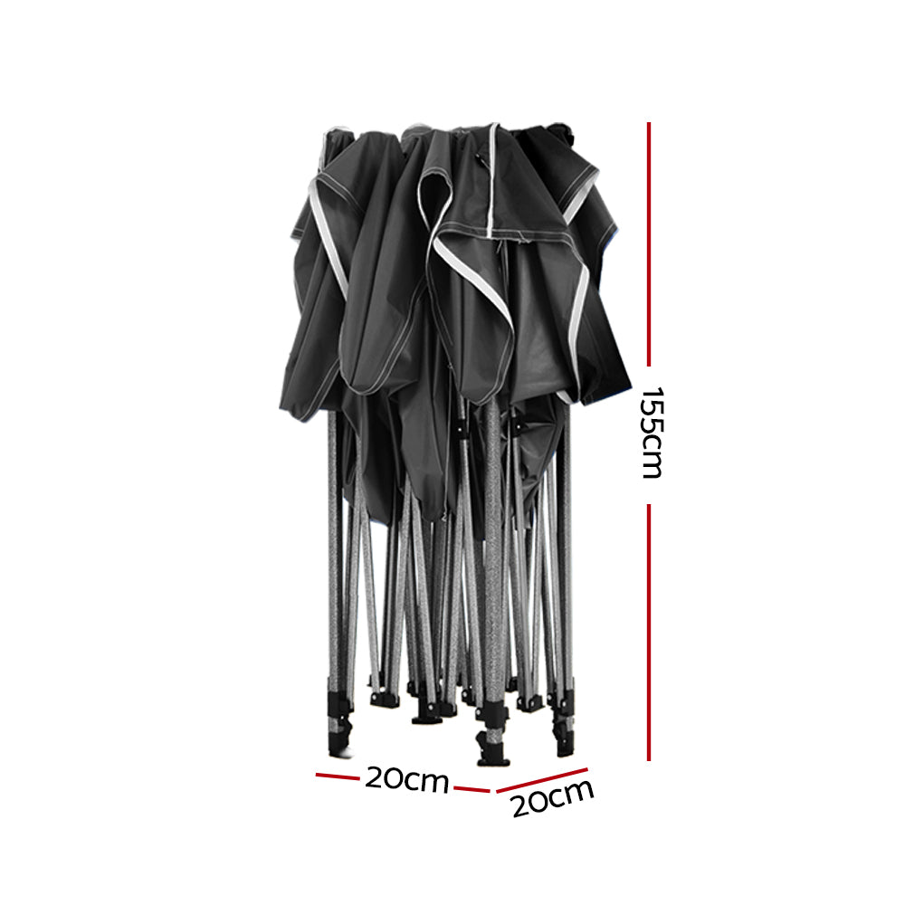Pop Up 3X6M Folding Tent - Black