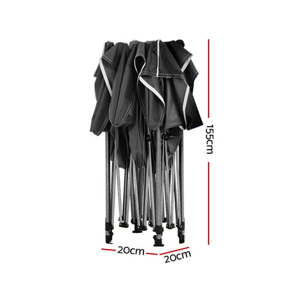 Pop Up 3X6M Folding Tent - Black