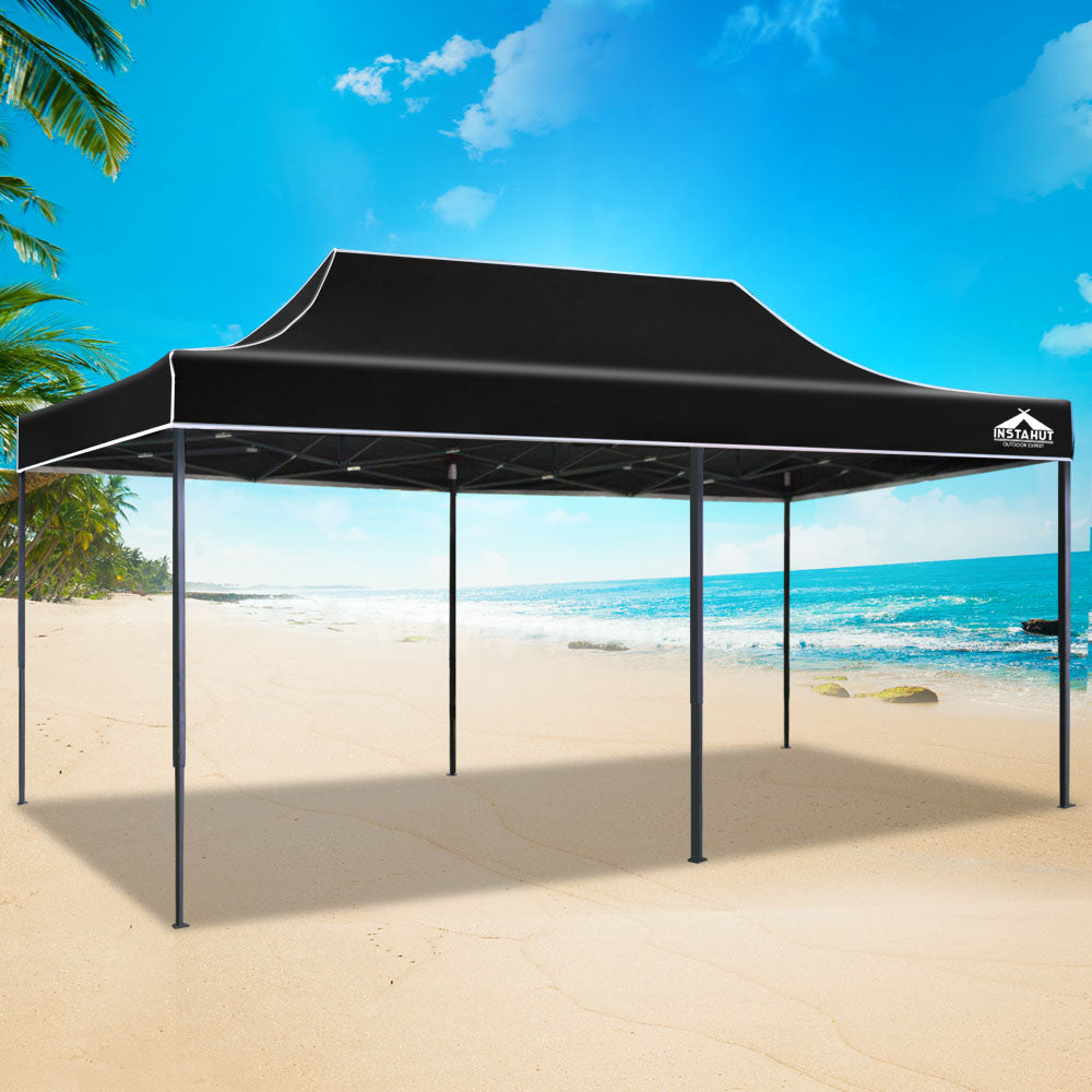 Pop Up 3X6M Folding Tent - Black