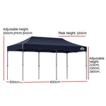 Instahut Gazebo Pop Up Marquee 3x6m Outdoor Tent Folding