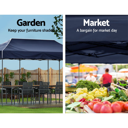Pop Up 3X6M Folding Tent - Navy