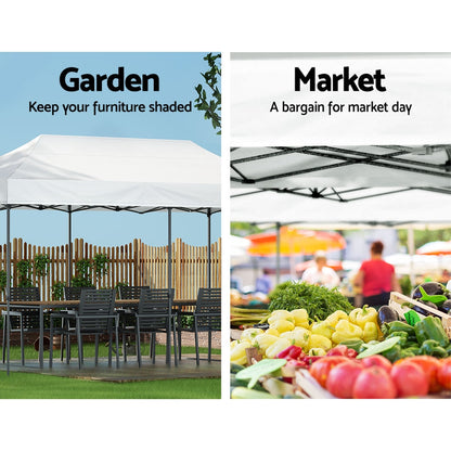 Pop Up 3X6M Folding Tent - White