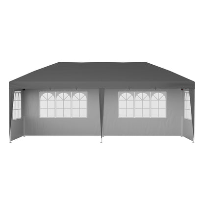 Gazebo 3x6m Pop Up Marquee Wedding Party Outdoor Camping Canopy Grey