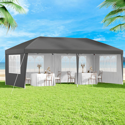 Gazebo 3x6m Pop Up Marquee Wedding Party Outdoor Camping Canopy Grey