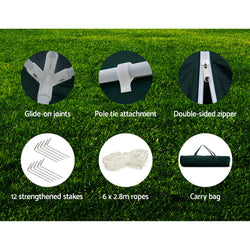 Gazebo 3x6 Outdoor Marquee Gazebos Wedding Party Camping Tent 4 Wall Panels