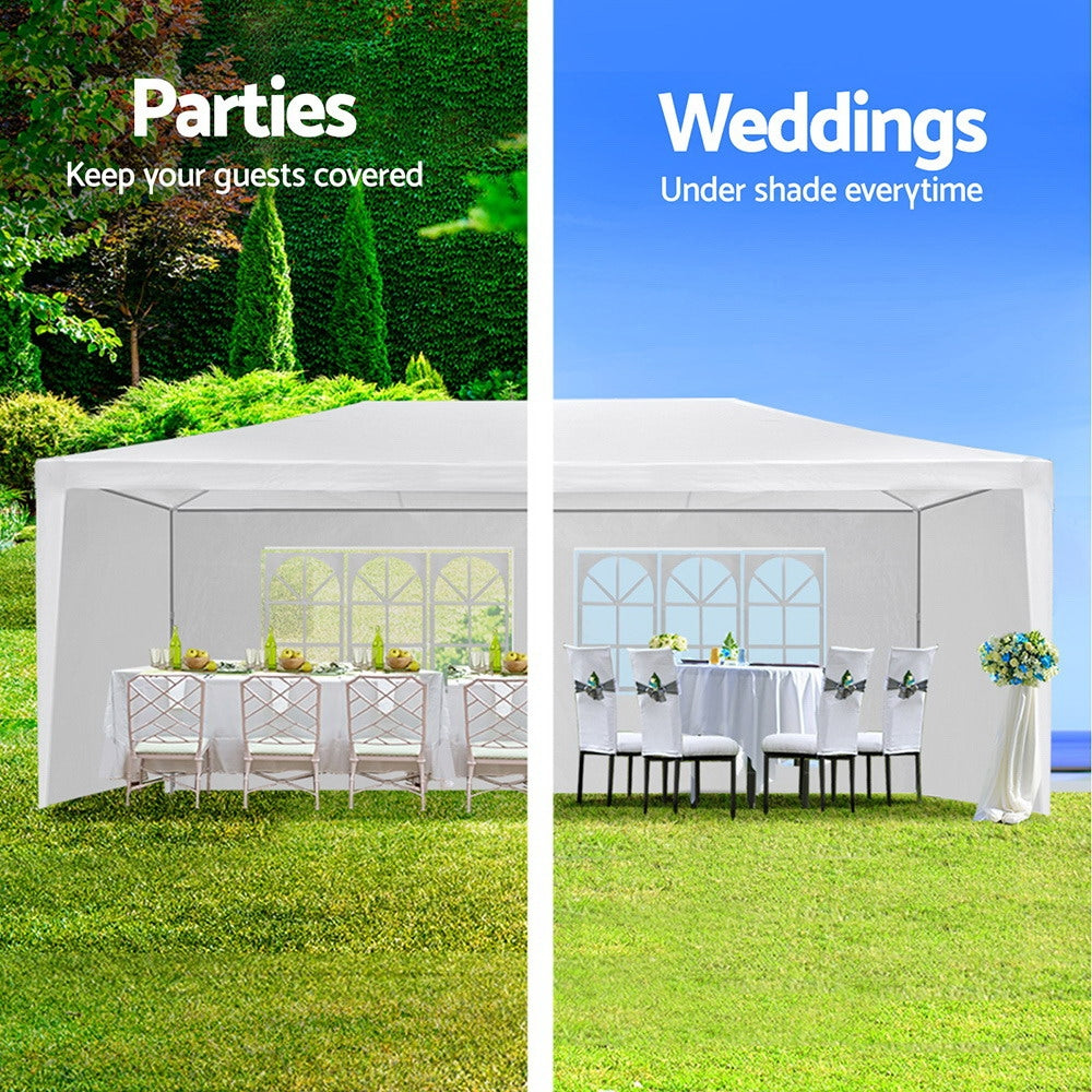Gazebo Outdoor Marquee Wedding Gazebos Party Tent Camping White 3X6M