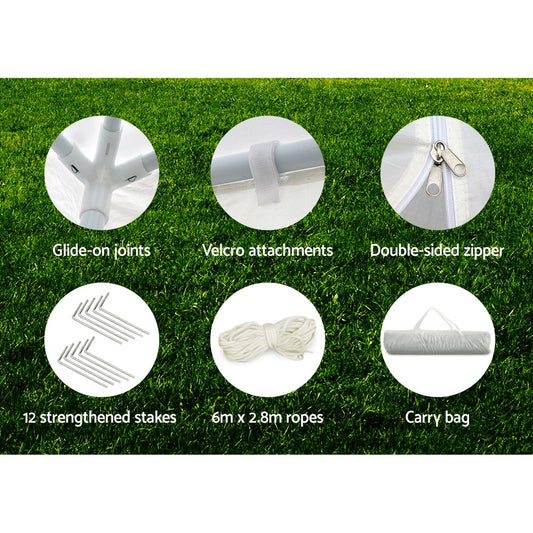 Gazebo Outdoor Marquee Wedding Gazebos Party Tent Camping White 3X6M