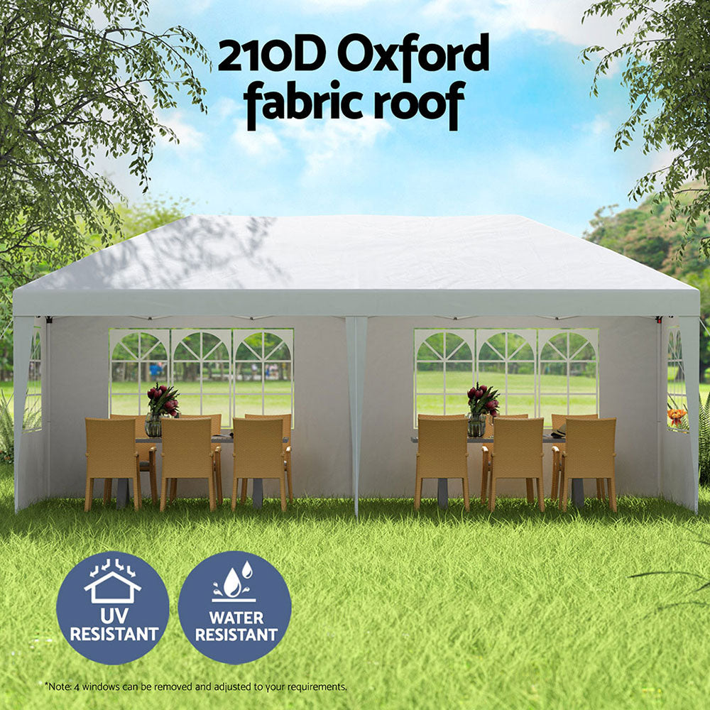 Gazebo Pop Up Marquee 3x6m Wedding Party Outdoor Tent White