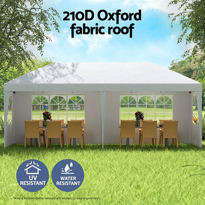 Gazebo Pop Up Marquee 3x6m Wedding Party Outdoor Tent White