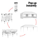Gazebo Pop Up Marquee 3x6m Wedding Party Outdoor Tent White