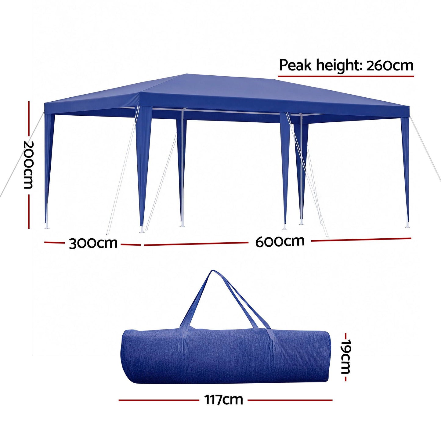 3x6m Gazebo Marquee Tent Outdoor Canopy | HomeAndLiving - 3