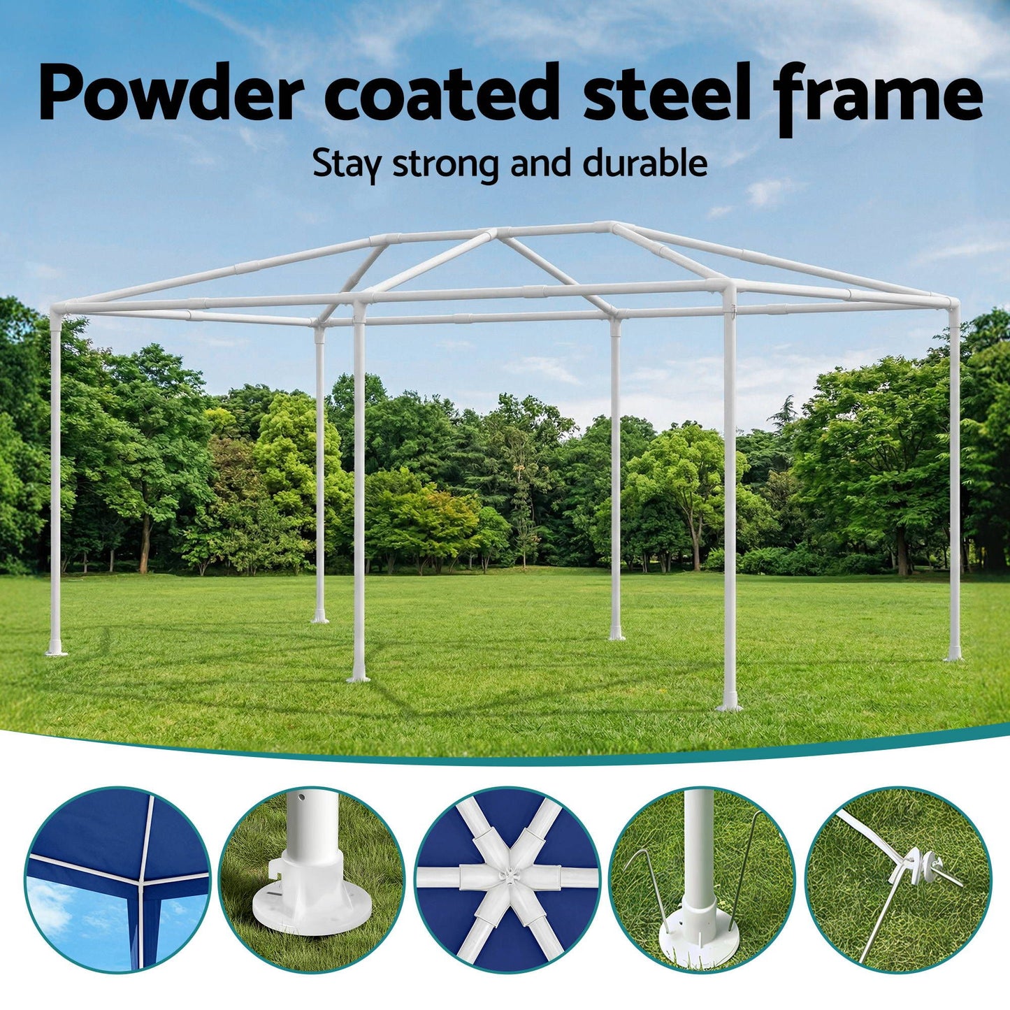 3x6m Gazebo Marquee Tent Outdoor Canopy | HomeAndLiving - 8