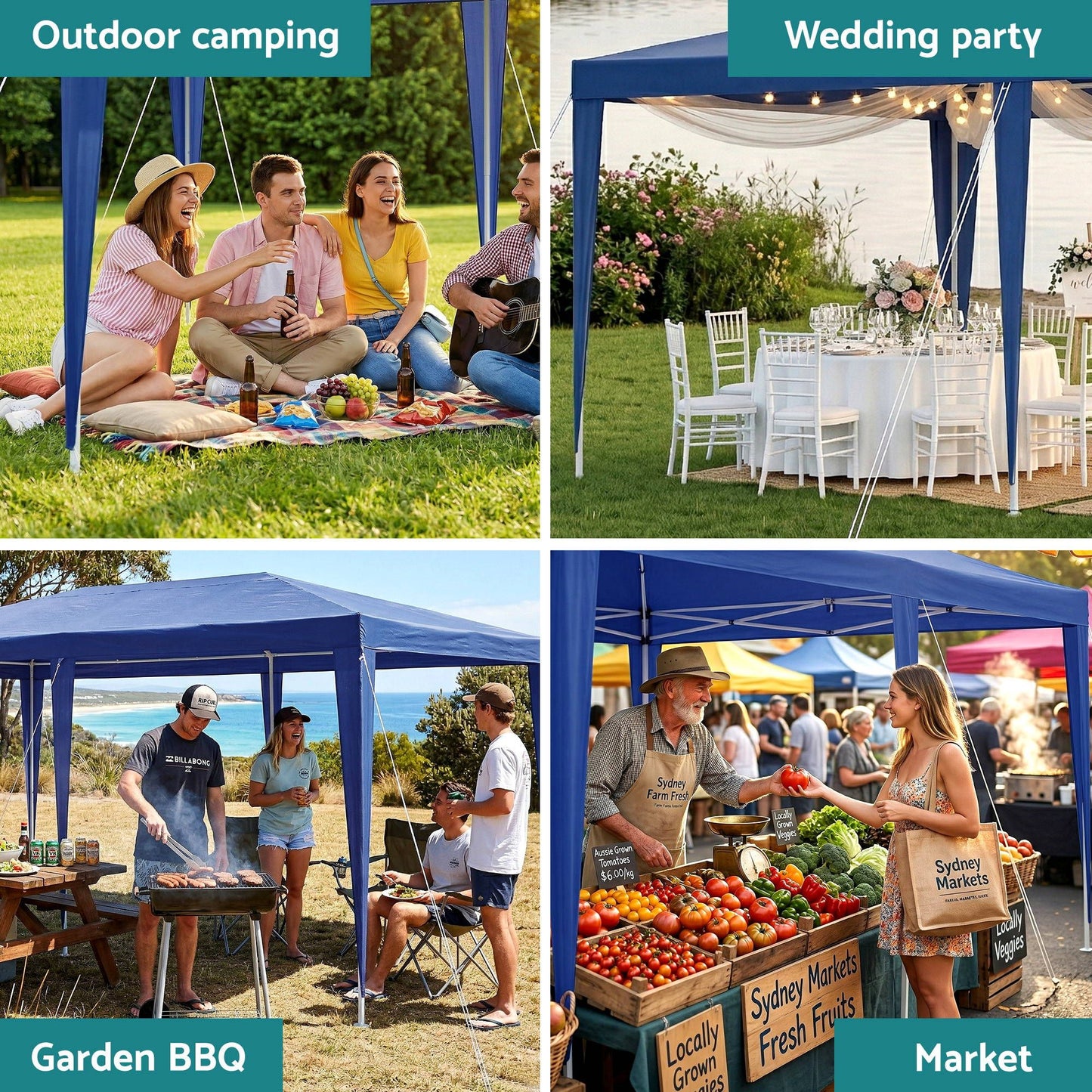 3x6m Gazebo Marquee Tent Outdoor Canopy | HomeAndLiving - 10