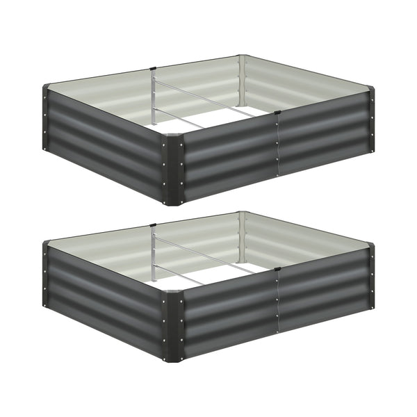  Garden Bed Raised Instant Planter x 2 Galvanised Steel 150 x 90 x 30CM