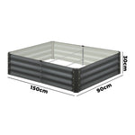 Garden Bed Raised Instant Planter x 2 Galvanised Steel 150 x 90 x 30CM