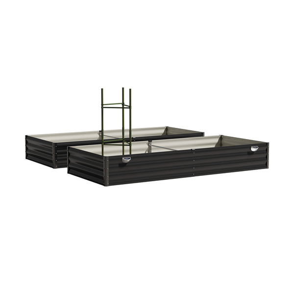  4x Garden Bed 210x90x30cm Galvanised Steel Raised Planter Box with Legs