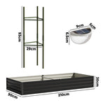 4x Garden Bed 210x90x30cm Galvanised Steel Raised Planter Box with Legs