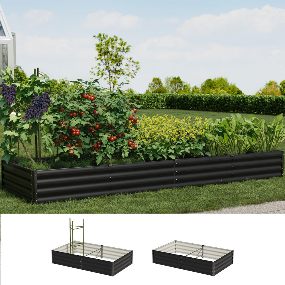 Garden Bed 290x90x30cm Planter Stand Box Galvanise