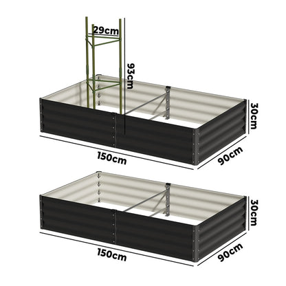 Garden Bed 290x90x30cm Planter Stand Box Galvanise