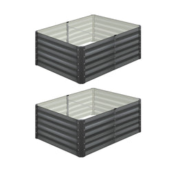 120x80x45cm Garden Bed Galvanised Steel 4pcs