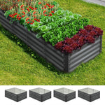 120x80x45cm Garden Bed Galvanised Steel 4pcs