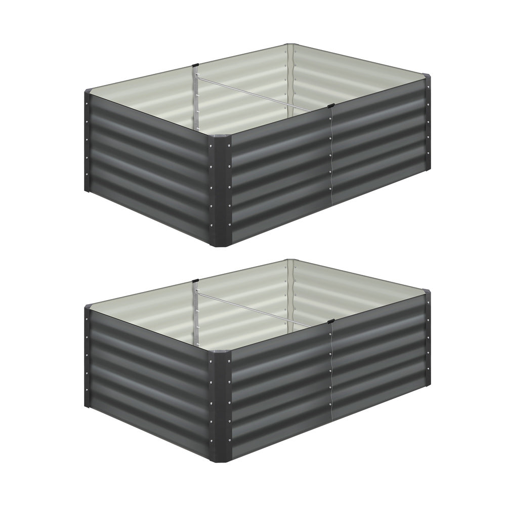 Pack of 4 Heavy-Duty Galvanised Garden Beds – 160x80x45cm