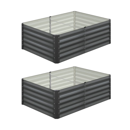 Pack of 4 Heavy-Duty Galvanised Garden Beds – 160x80x45cm