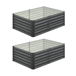 Pack of 4 Heavy-Duty Galvanised Garden Beds – 160x80x45cm