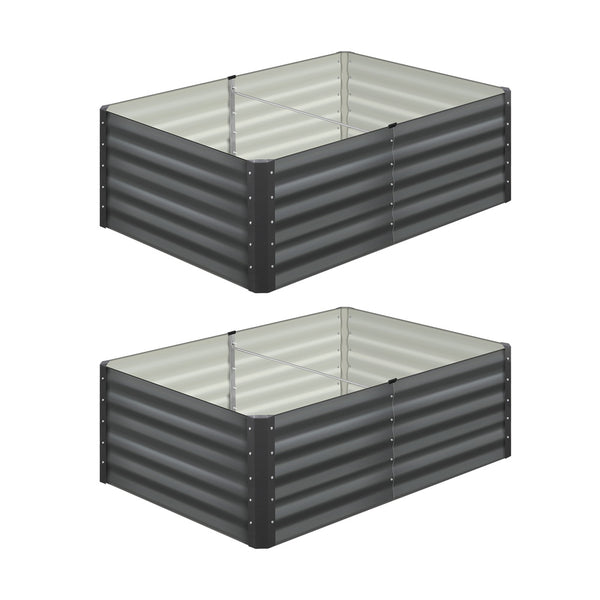  Pack of 4 Heavy-Duty Galvanised Garden Beds – 160x80x45cm