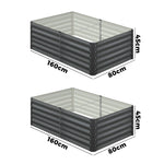 Pack of 4 Heavy-Duty Galvanised Garden Beds – 160x80x45cm
