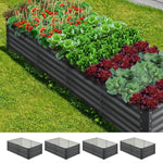 Pack of 4 Heavy-Duty Galvanised Garden Beds – 160x80x45cm