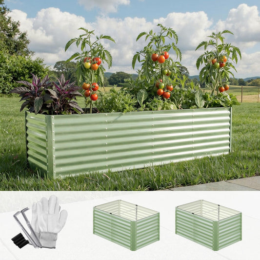 Garden Bed 240x80x73CM Raised Container Planter Box Green - 7