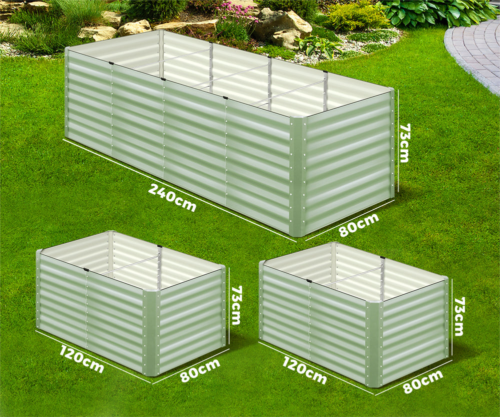 Garden Bed 240x80x73CM Raised Container Planter Box Green