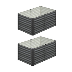 120x80x73cm Garden Bed Galvanised Steel 4pcs
