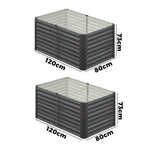 Garden Bed Kits Raised Vegetable Planter x 2 Galvanised Steel 120x80x73CM