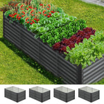 120x80x73cm Garden Bed Galvanised Steel 4pcs
