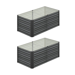 160x80x73cm Garden Bed Galvanised Steel 4pcs