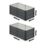 160x80x73cm Garden Bed Galvanised Steel 4pcs