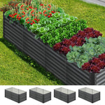 160x80x73cm Garden Bed Galvanised Steel 4pcs
