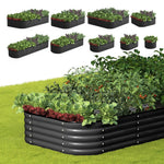 9-IN-1 Raised Garden Bed Modular Kit Planter Oval Galvanised Steel