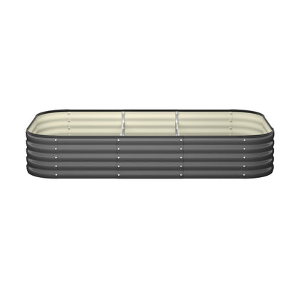 9-IN-1 Raised Garden Bed Modular Kit Planter Oval Galvanised Steel