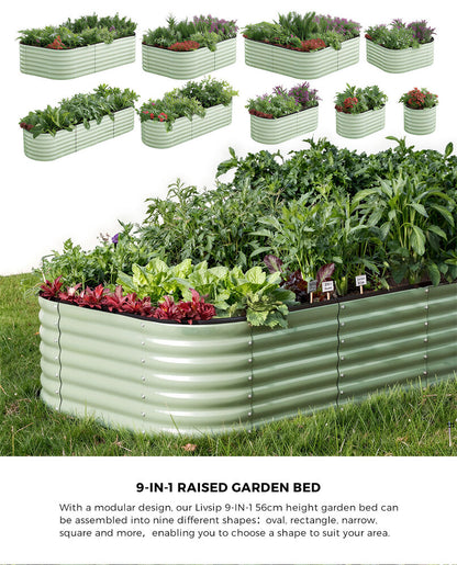 9 In 1 Garden Bed Modular Container Galvanised Steel 56CM High