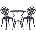 3Pc Outdoor Bistro Set - Rose Black