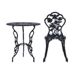 3Pc Outdoor Bistro Set - Rose Black