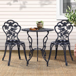 3Pc Outdoor Bistro Set - Rose Black