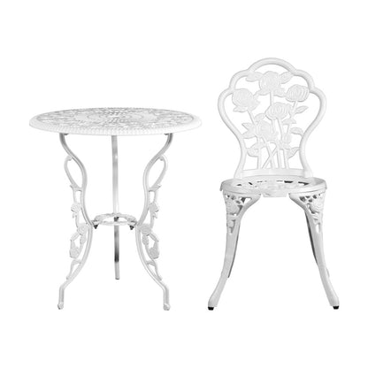 3Pc Outdoor Bistro Set - Rose White